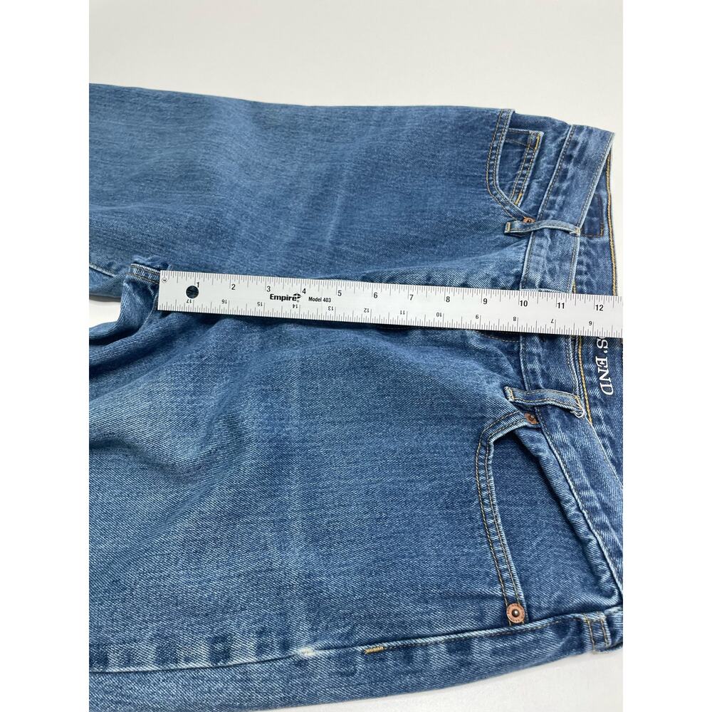 Lands End Straight Leg Jambes Droites High Waisted Jeans Denim Blue Womens 12‎ - Picture 7 of 10